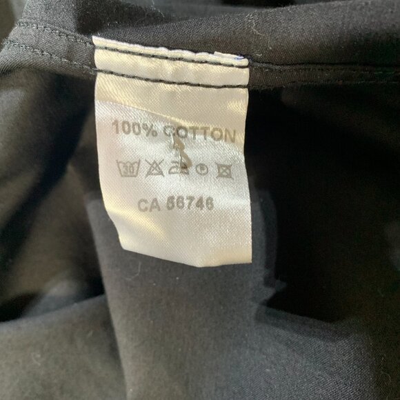 Au Noir Black White Contrasting Trim Flip Cuff Casual Button Down Shirt - Picture 11 of 15